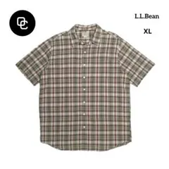 【美品】90s L.L.Bean エルエルビーン 薄手 半袖チェックシャツ XL