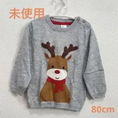 【未使用】H&M トナカイ　ニットセーター 80 クリスマス
