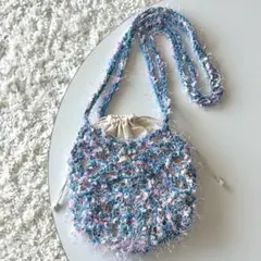 韓国風♡ネットショルダーバック レイクブルー