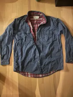 k*.様 【L.L.Bean】裏地チェック シャツジャケット（ネイビー×レッド）