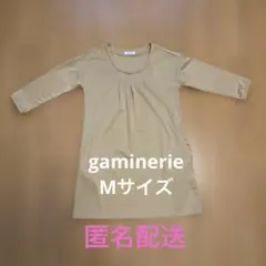 <gaminerie>七分袖 膝上 チュニック ワンピース ベージュM ジュンのサムネイル