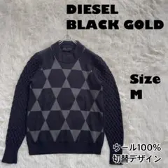 DIESEL BLACK GOLD ニット　ケーブル編み　切替デザイン　M