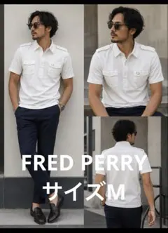 美品FRED PERRY ポロシャツ ホワイト M 日本製