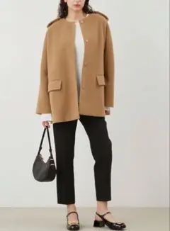 【新品】ミラオーウェン　ブラック スラックス テーパード