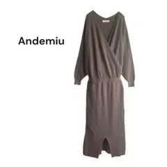 【アンデミュウ】Andemiu ニットワンピース 長袖 柔らか size F