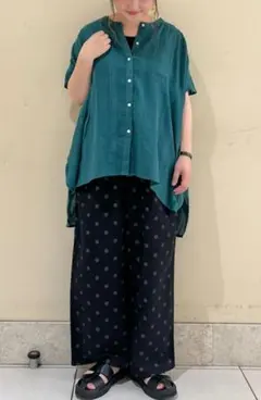 SM2 サマンサモスモス インド楊柳花柄ジャガードチュニック グリーン