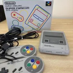 ニンテンドークラシックミニ スーパーファミコン 本体 コントローラー2個 箱付F