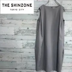 ☆美品☆ザシンゾーン　ノースリーブワンピース　38サイズ　グレー　とろみゆるだぼのサムネイル