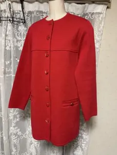 VAL de Saire ウール ノーカラージャケット レッド. フランス製