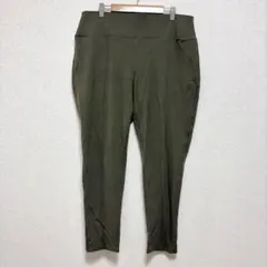 大きいサイズ XL ストレッチ レギンスパンツ カーキ 楽ちん ウエストゴム