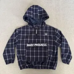 ブルゾン　ジャケット　ジャンパー　140センチ　ネイビー　チェック柄