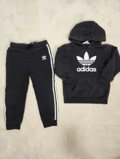 adidas セットアップ 黒 100cm アディダス