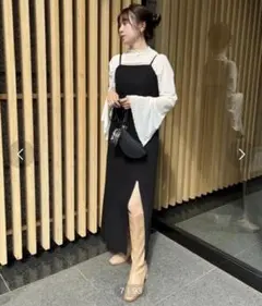 ナイスクラップ キャミワンピース レディース ブラック