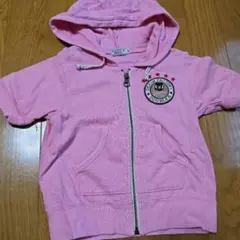 ミキハウス DOUBLE.B ピンク フルジップ パーカー 90cm