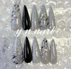 韓国　ギャル　ネイルチップ　ネイル　ロング　スナ系　量産型　y2k ワンホン