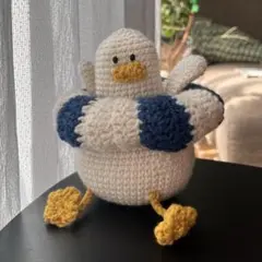 アヒル　あみぐるみ　ぬいぐるみ　置き物　インテリア　ハンドメイド
