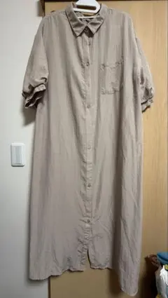 【OLIVE des OLIVE】ベージュ シャツワンピース ロング丈