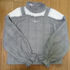 ALGY キッズ　チェック柄 長袖ブラウス