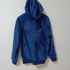 adidas ネイビー フリース ボア もこもこ パーカー Mサイズ