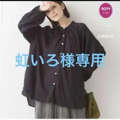 yuki×HAPTIC　OMNES 綿レーヨンギャザーシャツ　ドキ子　チャコールのサムネイル