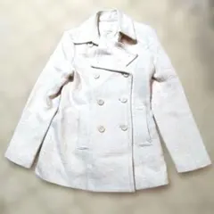 M-PREMIERエムプルミエ ラメ入りツイード ダブルブレストコート 38