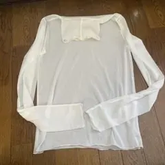 シースルーホワイト長袖トップス