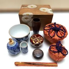 千家十職・共箱】加藤茂生 作 油屋肩衝茶入 /土田友湖 仕覆（雲花緞子