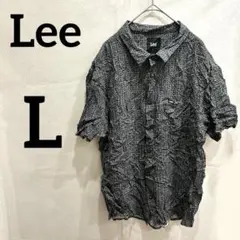 希少✨️Lee リー 半袖シャツ リー 総柄 ビスコース シャツ 幾何学柄 【L】のサムネイル