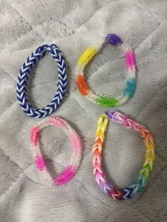 カラフル編み込みブレスレットセット4種