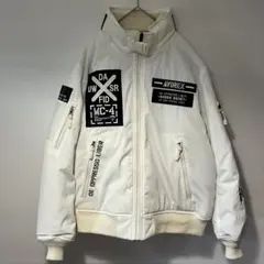 AVIREX MA-1 フライトジャケット ワッペン 刺繍 ホワイト 2XL