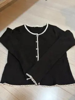 GU 黒リブ編みカーディガン