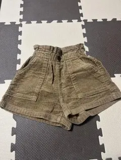 ブラウン コーデュロイ ショートパンツ
