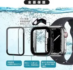 2個 ケース 防水 Apple Watch Series アップルウォッチ 黒
