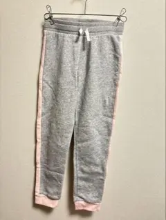 H&M BASIC 裏起毛スウェットパンツ グレー ピンク 130cmのサムネイル