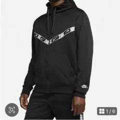 NIKE ナイキ　メンズ　パーカー　ジップアップ　黒 M 刺繍　秋　トップス