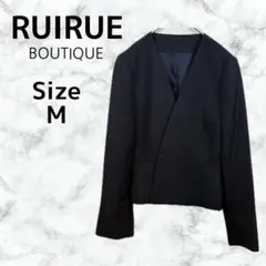 RUIRUE BOUTIQUE ノーカラージャケット 黒 M ルイルエのサムネイル
