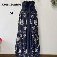 【axes femme】 ハイウエストレースアップスカート