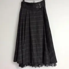 axes fermme チェック　ロングスカート　グレー×パープル