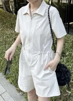 新品［エミ] ハーフ丈ジップシャツオールインワン 13WFO242024　0