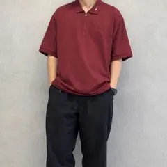 NIKE GOLF ナイキ ゴルフ ポロシャツ ワインカラー ハーフジップ XLのサムネイル