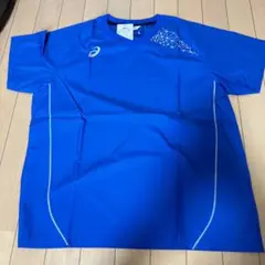 【新品未使用品】asics バレーボール 半袖ピステ　ブルー　Oサイズ