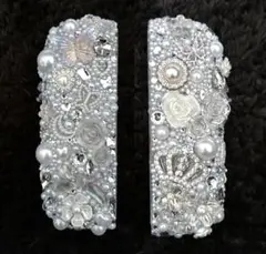 ハンドメイド　IQOS イルマ電子タバコケース　ホワイト　白　花　王冠　ガーリー