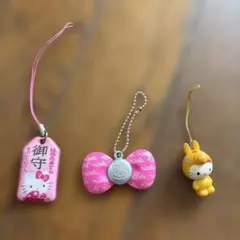 【激レア】ハローキティ ストラップ 3点セット 平成レトロ サンリオ ニコラ