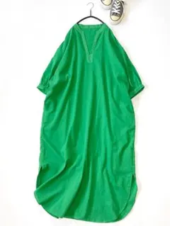 新品未使用♪アーバンリサーチアイテムズきれい色コットンボイルカフタンワンピース.