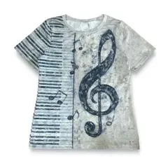 y2k grunge note & piano t-shirt