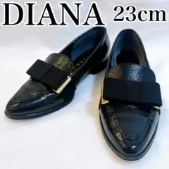 【未使用級✨】DIANAダイアナ　オペラシューズ　リボン　ブラック　23cm