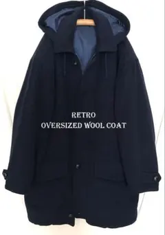 80s 캐시미어 혼합 모직 2way 하프 코트 오버사이즈 느슨한 다보 레어