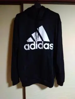 2XL/黒/新品/アディダス/メンズ 薄手 裏起毛あり パーカー 3L