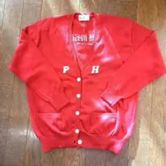 赤 Vネックカーディガン P H