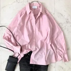 美品　ユナイテッドアローズ　ギャザーコットンブラウス　ピンク